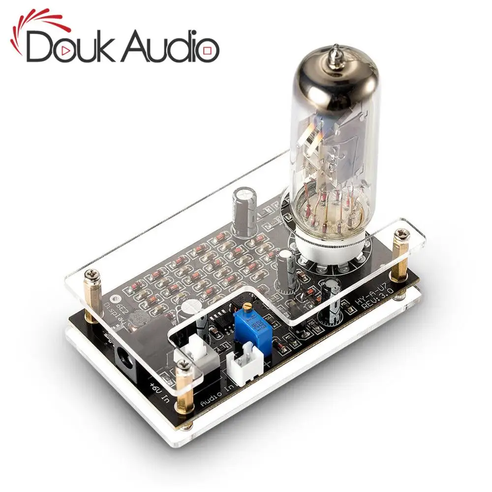 Douk audio HiFi Mini Magic Eye 6E2 EM87 Preamp Caurules Audio Līmeņa Indikatoru BLOKS Metru Vadītāja Kuģa Ar Lietā