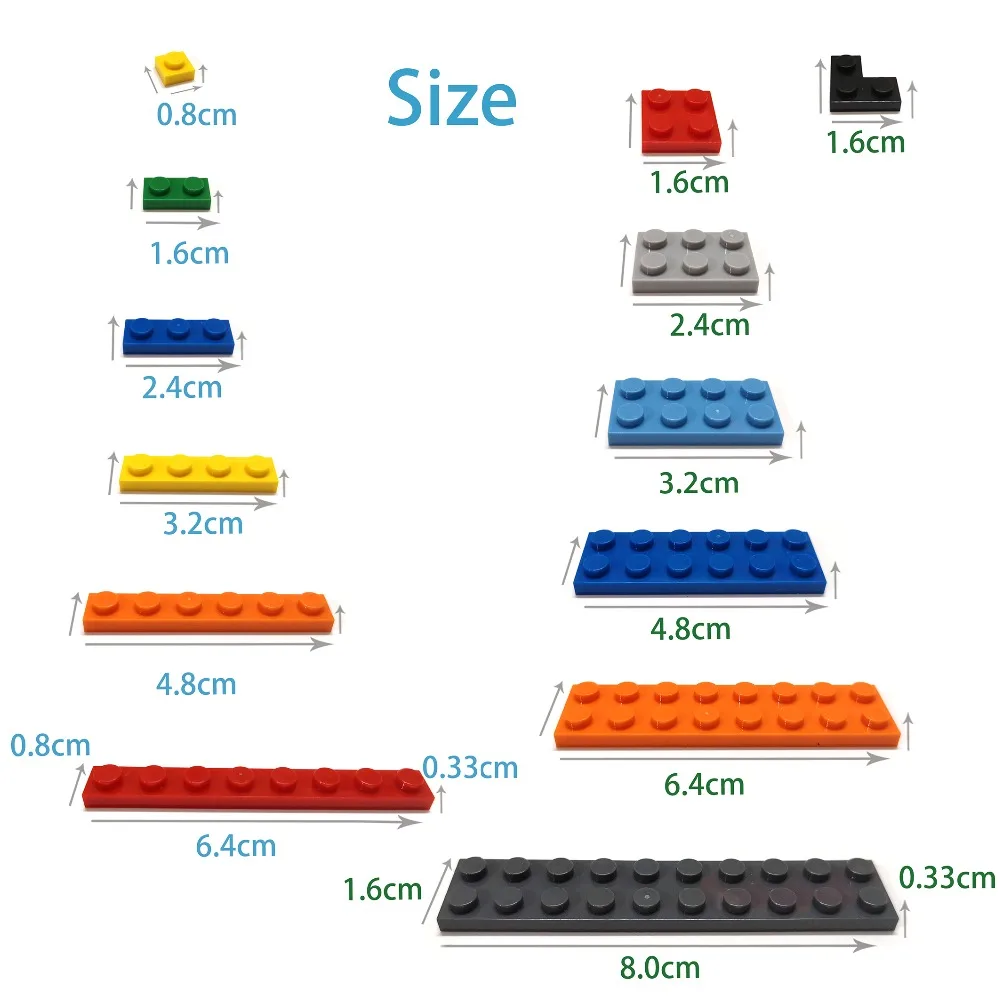 40PCS/daudz DIY Celtniecības Bloki, 2x6 Punkti 12 Krāsas Radošās Izglītības Ķieģeļi Izmērs ir Saderīgs Ar lego Rotaļlietas Bērniem