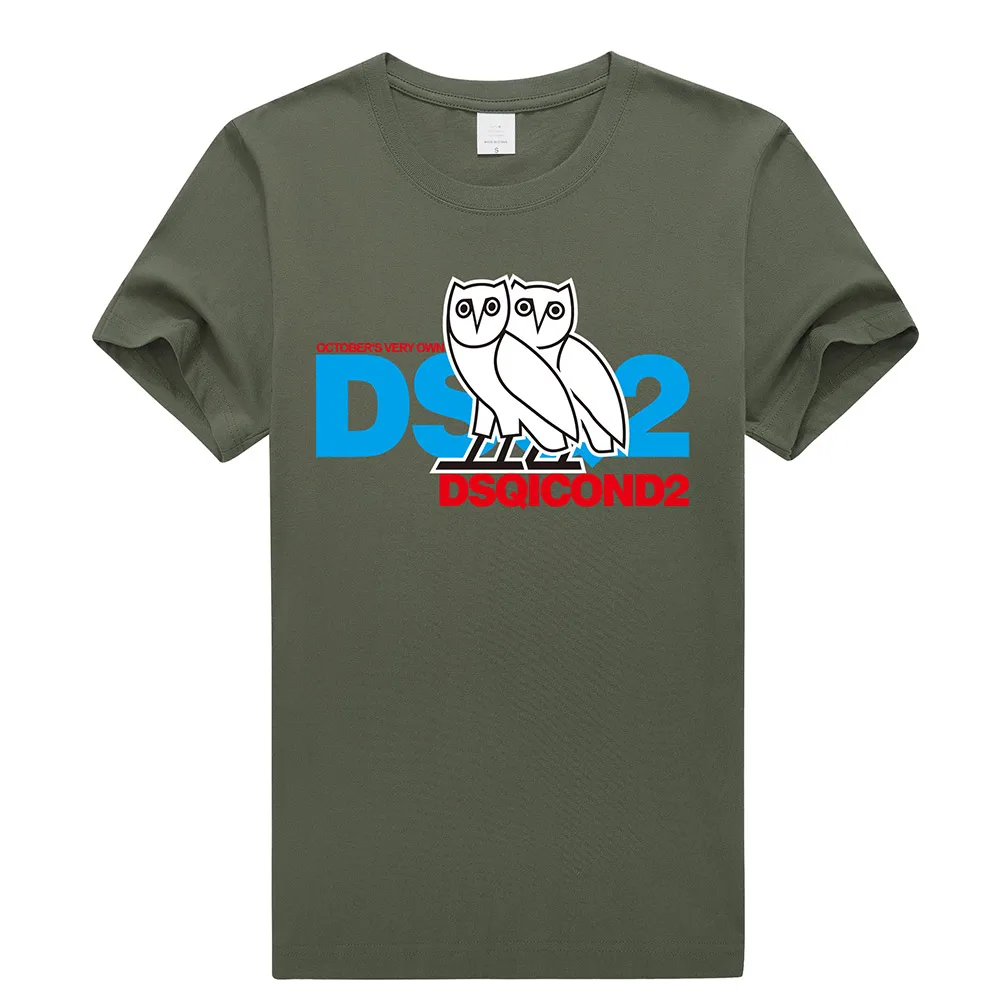 Dsq vasaras stilu kokvilnas pūce logo Vīriešu, Sieviešu T-krekls gadījuma O-veida Kakla T-krekls ar īsām piedurknēm tees DSQ2 burtu T-krekls vīriešiem