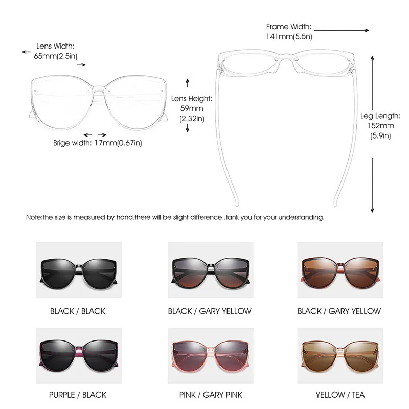 FENCHI Cat Eye Sieviešu Polarizētās Saulesbrilles 2020 bez apmales Lielgabarīta UV400 Augstas Kvalitātes Sieviešu, Saules Brilles Briļļu Vadītāja