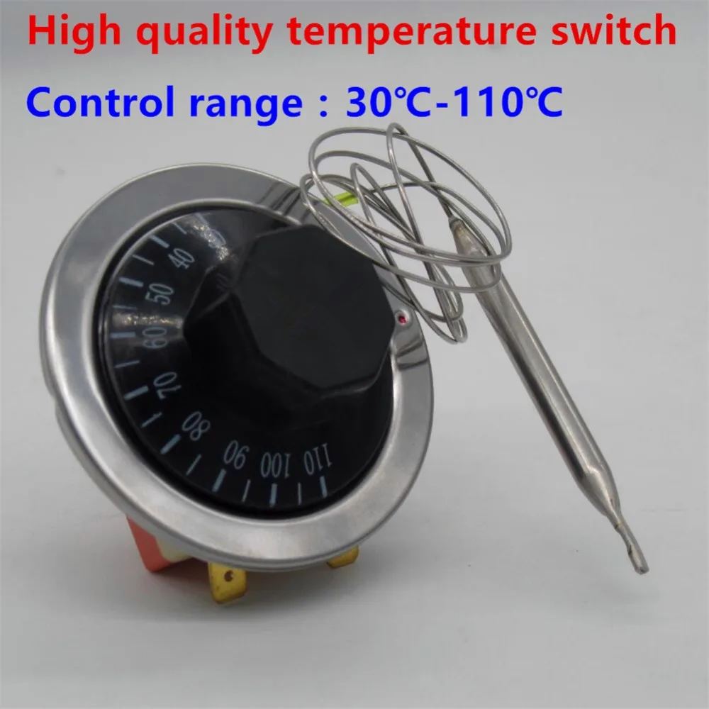 Termostats AC220V 16A Skalas Temperatūras Kontroles Slēdzi sensors Elektriskā Cepeškrāsns 30-110.C Dial, kas Speciāli Izstrādāta Termopāri