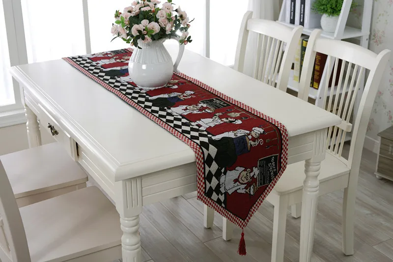 Mājas mīksta apdare plīts dekori galda karogu, Dzija krāsota mat Eiropas retro dinning galda segumu