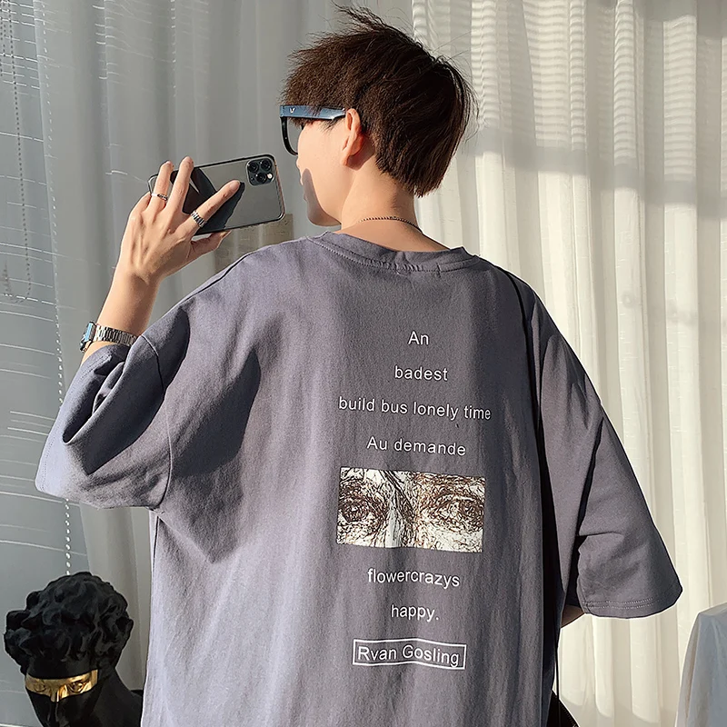 Vasaras Jaunā Pāra korejiešu Stilā, T-kreklu Harakuju Drēbes Pusaudžu Studentiem Printed Gadījuma Studentu Zaudēt Piecu Punktu Piedurknēm