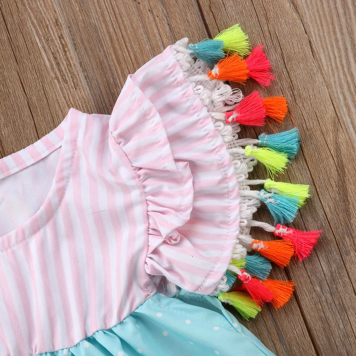 Meitenes, Kleita Burvīga Toddler Bērniem Meiteņu Īsās Pušķis Svītrainām Piedurknēm Vasaras Ikdienas Kleita Sundres Apģērbu 1-6T