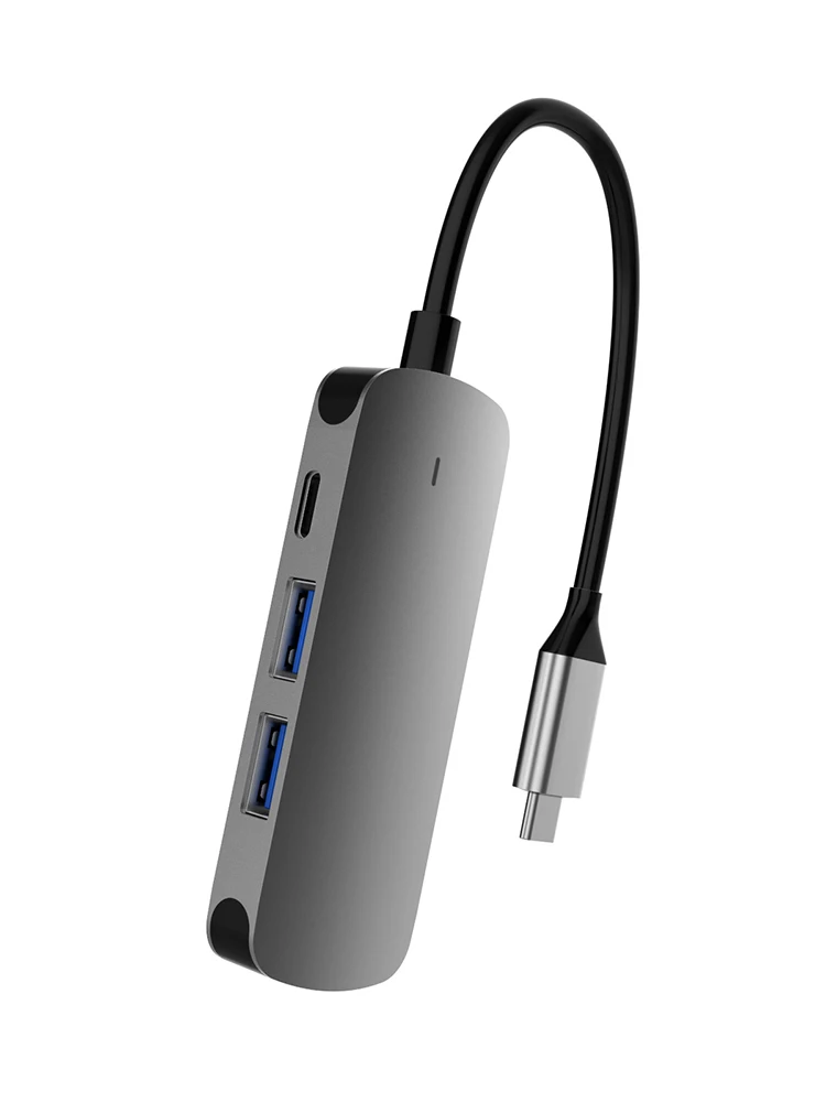 Jauno Thunderbolt 3 4 In1 USB-C HDMI-savietojams Adapteris 2x USB Type-C PD centrs Macbook Pro Huawei P20 Pro Galaxy S9 Usb C Hub