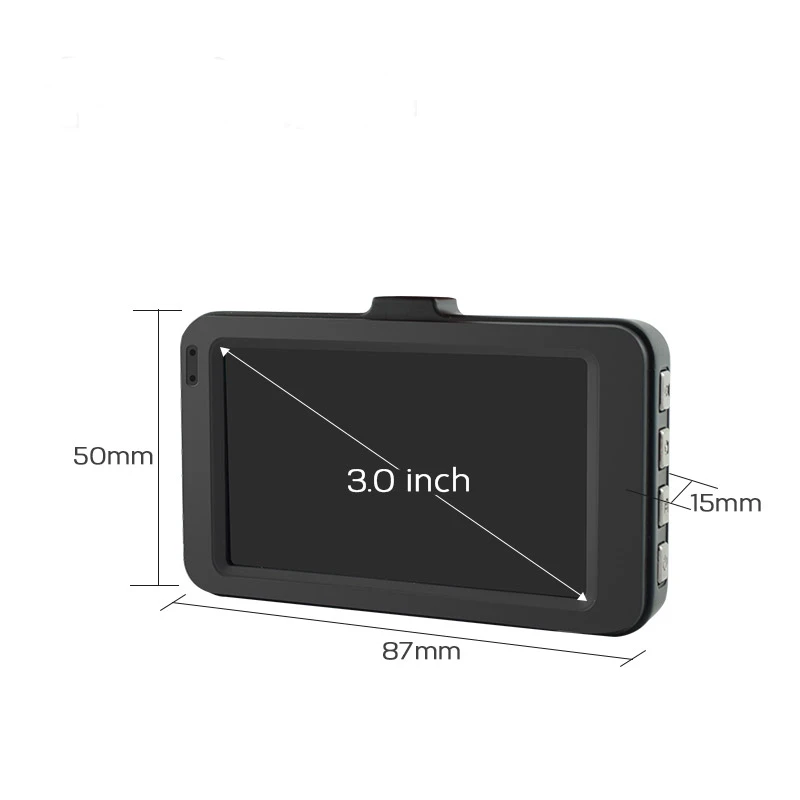 Full HD 1080P Auto DVR 3,0 Collu IPS Ekrānu Auto Kamera Dual Objektīvs Dash Cam Video Ieraksti Nakts Redzamības G-sensors Registrator