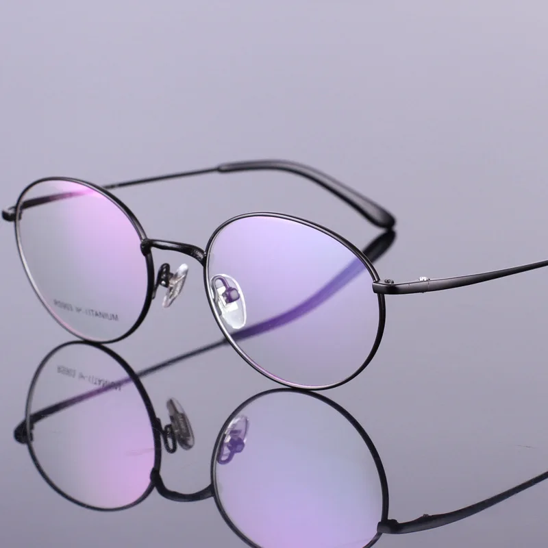 Augstas Kvalitātes Pilna Loka Tīra Titāna Briļļu Rāmis Apaļas Korejas Optiskās Brilles Rāmis Tuvredzība Brilles Oculos De Grau Brilles