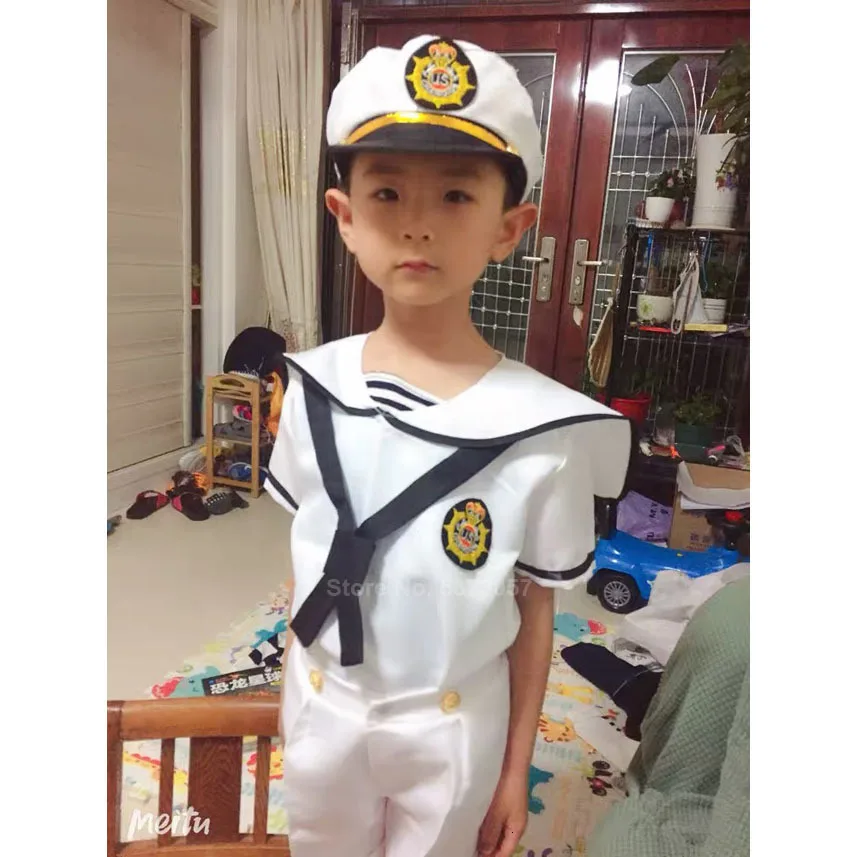 90-170cm Bērniem Students Skolas Vienotu Halloween Kostīmi Zēniem Meitene Japāņu kara Flotes Jūrnieks Cosplay Kostīms Kora Sniegumu