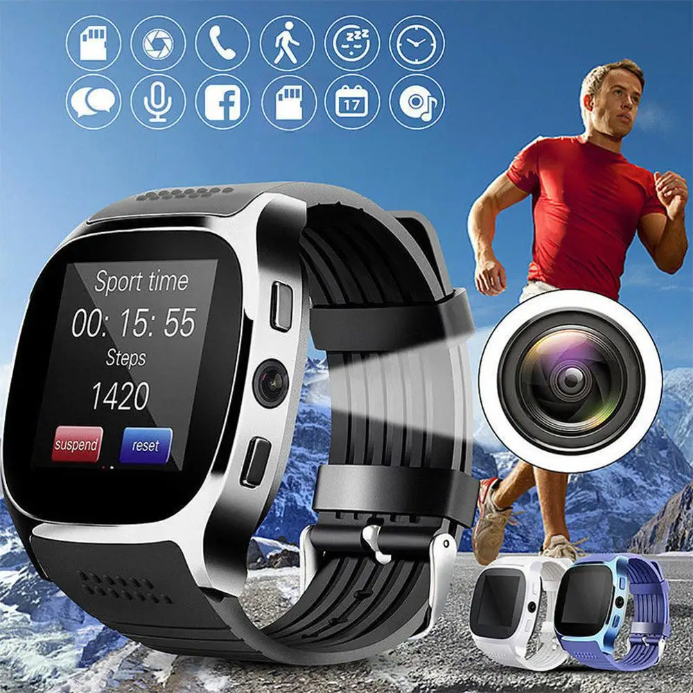 Relogio Sporta Vīriešu Smart Skatīties Ar Kameru Atbalsts SIM TF Kartes Tālruņa Zvanu Pedometrs Smartwatch Vīriešiem PK Q18 gratis para o brazīlija