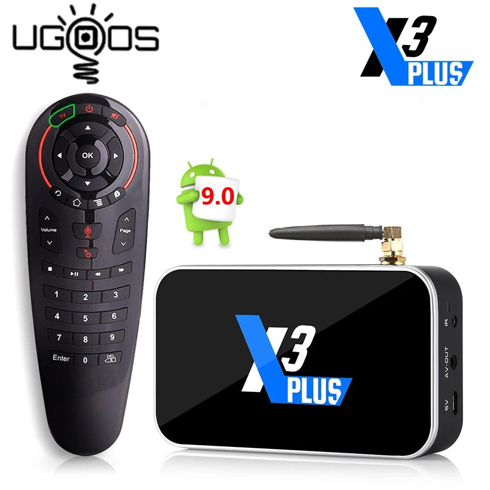 UGOOS X3 PLUS Amlogic S905X3 TV Kastē Android 9.0 2GB 4GB DDR4 16GB 32GB 64GB ROM 2.4 G 5G WiFi 1000M LAN 4K HD X3CUBE PRO X3