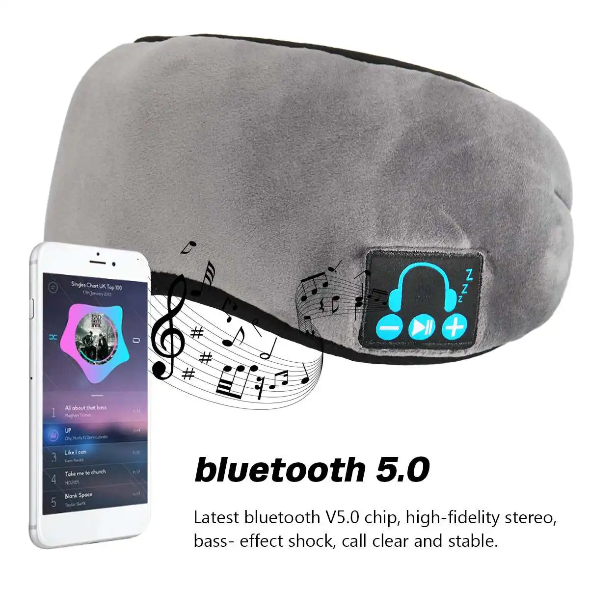 Miega Austiņas Bluetooth Miega Maska Bezvadu Miega Acu Maska Austiņas Ceļojumu Acu Toņos, ar iebūvēti Skaļruņi, Mikrofons Brīvroku mikrofons