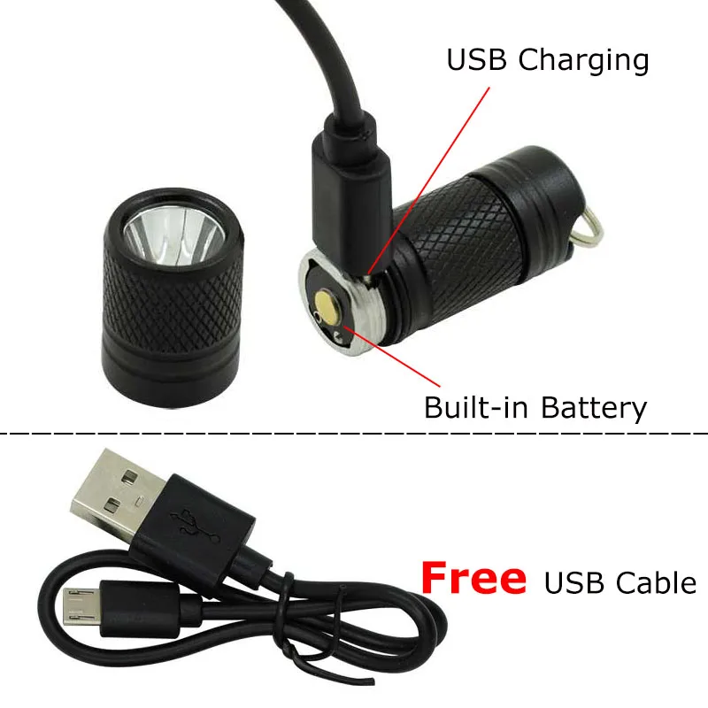 Pārnēsājams Mini LED Kabatas Lukturīti, USB Uzlādējams Ūdensizturīgs Balta Gaisma Keychain Lāpu Super Maza Lanterna + 10180 Akumulators