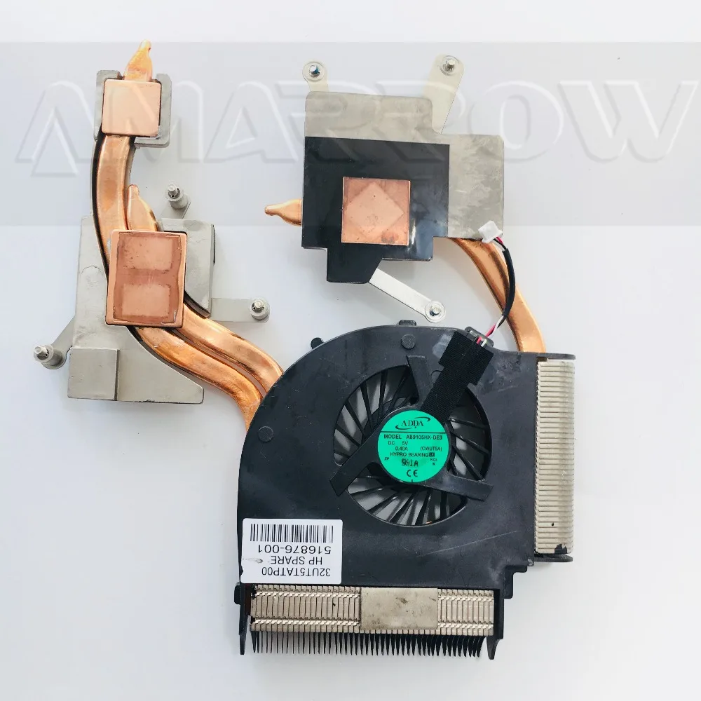 Sākotnējā klēpjdatoru heatsink dzesēšanas ventilatoru Par HP DV7-2000 DV7-2185DX 2111TX CPU heatsink 516876-001