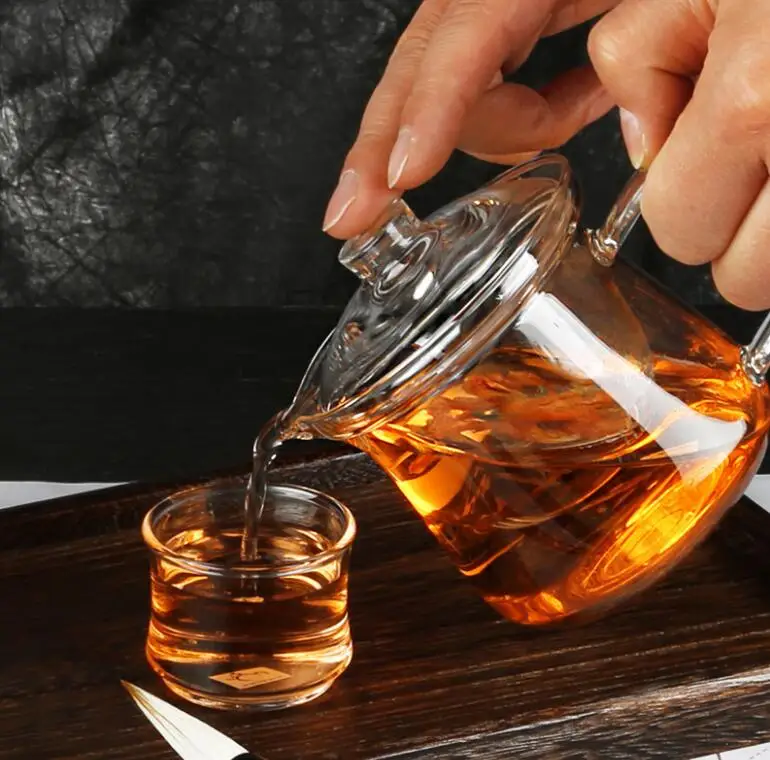 300ml Termiski izturīga stikla tējkanna caurspīdīga stikla pot ziedu tēju labas kvalitātes, karstā pārdošanas