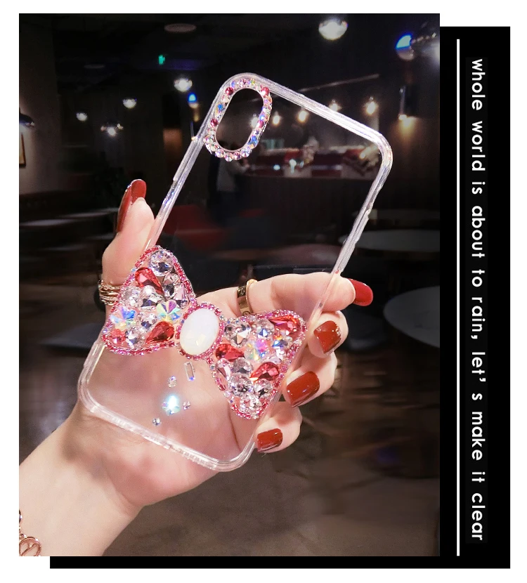 Modes Bling Dimanta Gudrs Liels Bowknot Skaidrs, Crystal Case Cover For Samsung Galaxy Note 20 10 9 8 S20 Ultra S10E S10 S8 S9 Plus
