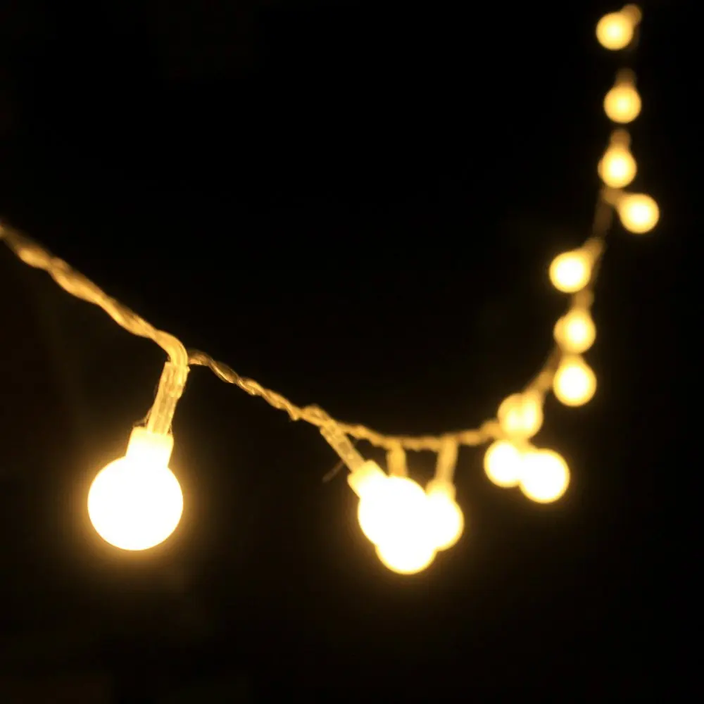 Jaunums Āra apgaismojums LED Bumbu string lampas 10m 100leds Ziemassvētku Gaismas pasaku kāzu dārza kulons vainags apdare