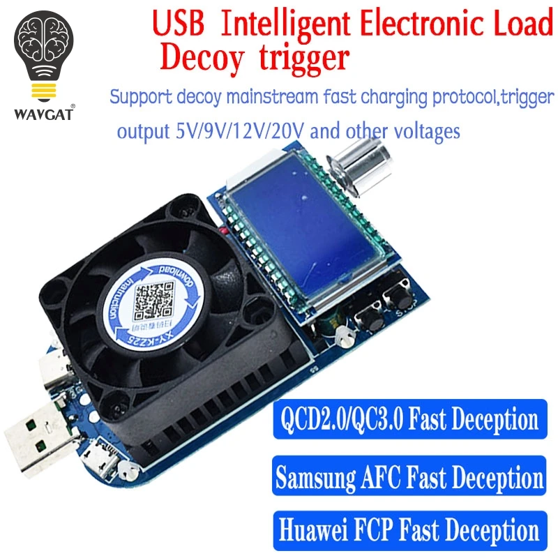 25W 35W QC2.0 QC3.0 USB elektroniska slodzes regulēšana pastāvīga strāva novecošanas pretestība akumulatora spriegums jaudas testeri voltmetrs