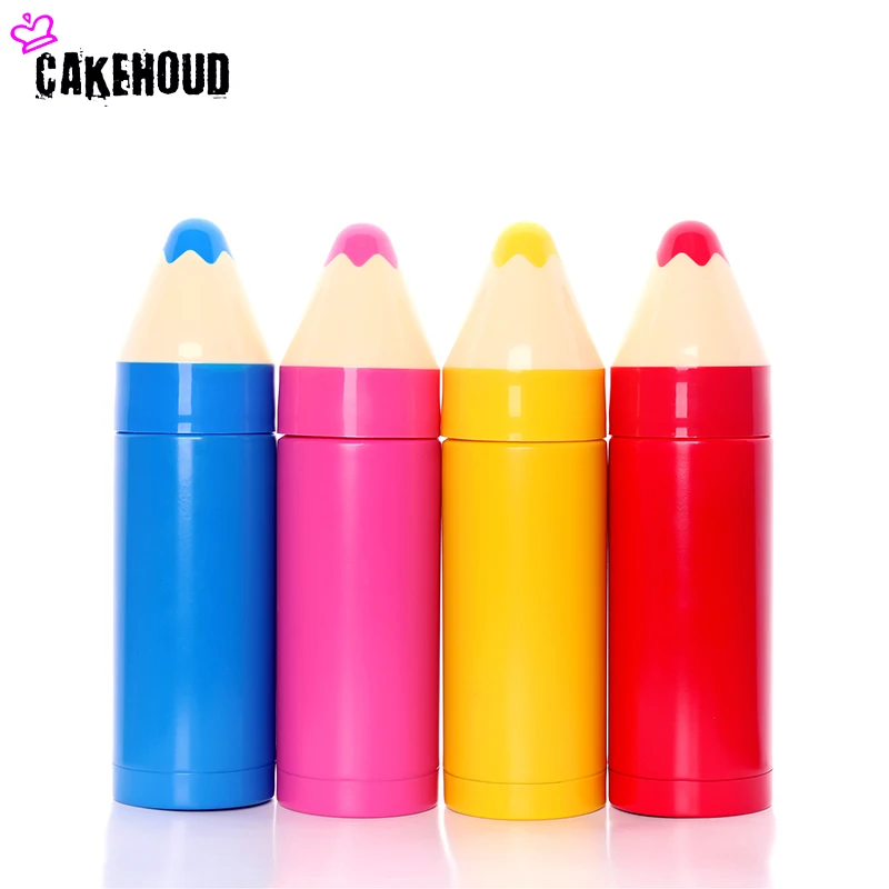 CAKEHOUD Krāsu Zīmuli Vadītājs Nerūsējošā Tērauda Vakuuma Termoss Pudele Konfektes Krāsu Studentu Bērniem Parocīga Pudele