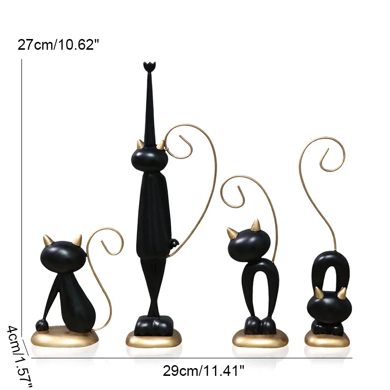 4PC Eiropas Stila Cute Kaķu Figūriņas Modeli, Radošu Sveķu Amatniecības Miniatūras Mājas Dekorēšanas Aksesuāri, Kāzu Telpu Dekori, Dāvanas