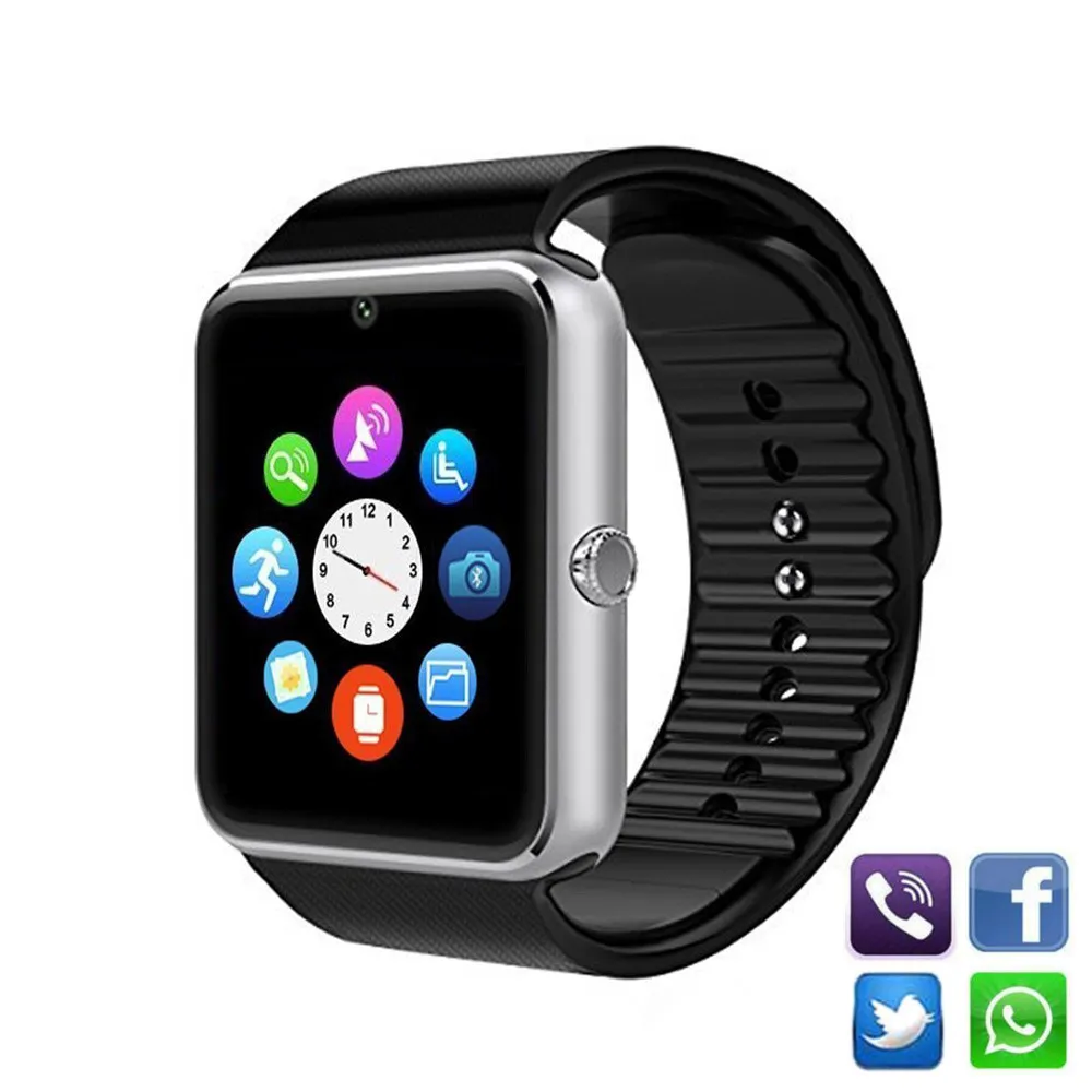 Smart Skatīties GT08 Vīrieši Sievietes Bluetooth Rokas Smartwatch Atbalsta SIM/TF Card rokas Pulkstenis Apple Android Tālrunis PK DZ09