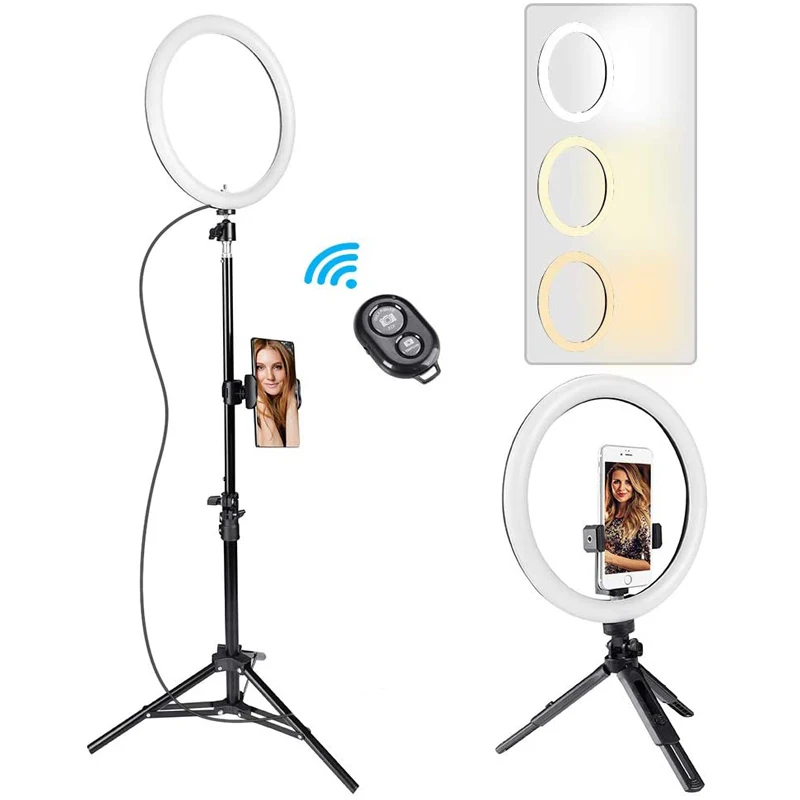 LED Aptumšojami Selfie Riņķa Gaisma Ar Statīvu USB Selfie Gaismas Gredzens Luktura Liela Fotogrāfija Gredzens Ar gaismas Kandidēt Tiktok Youtube