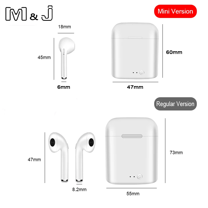 Karstā Pārdot, M&J TWS i7S Mini TWS Bezvadu Bluetooth 5.0 Austiņas Taisnība, Stereo tika izveidotas vienkārši izcilas Austiņas, kas aprīkotas Ar Maksas Lodziņā Mic Par Smart tālruni