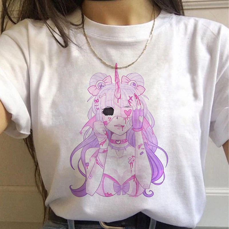 Sailor Moon 90s smieklīgu T Kreklu Harajuku drēbes, T Estētisko kaķis Anime Sieviešu Gudrs Sieviešu T-krekls Kawaii Tees Modes Ullzang