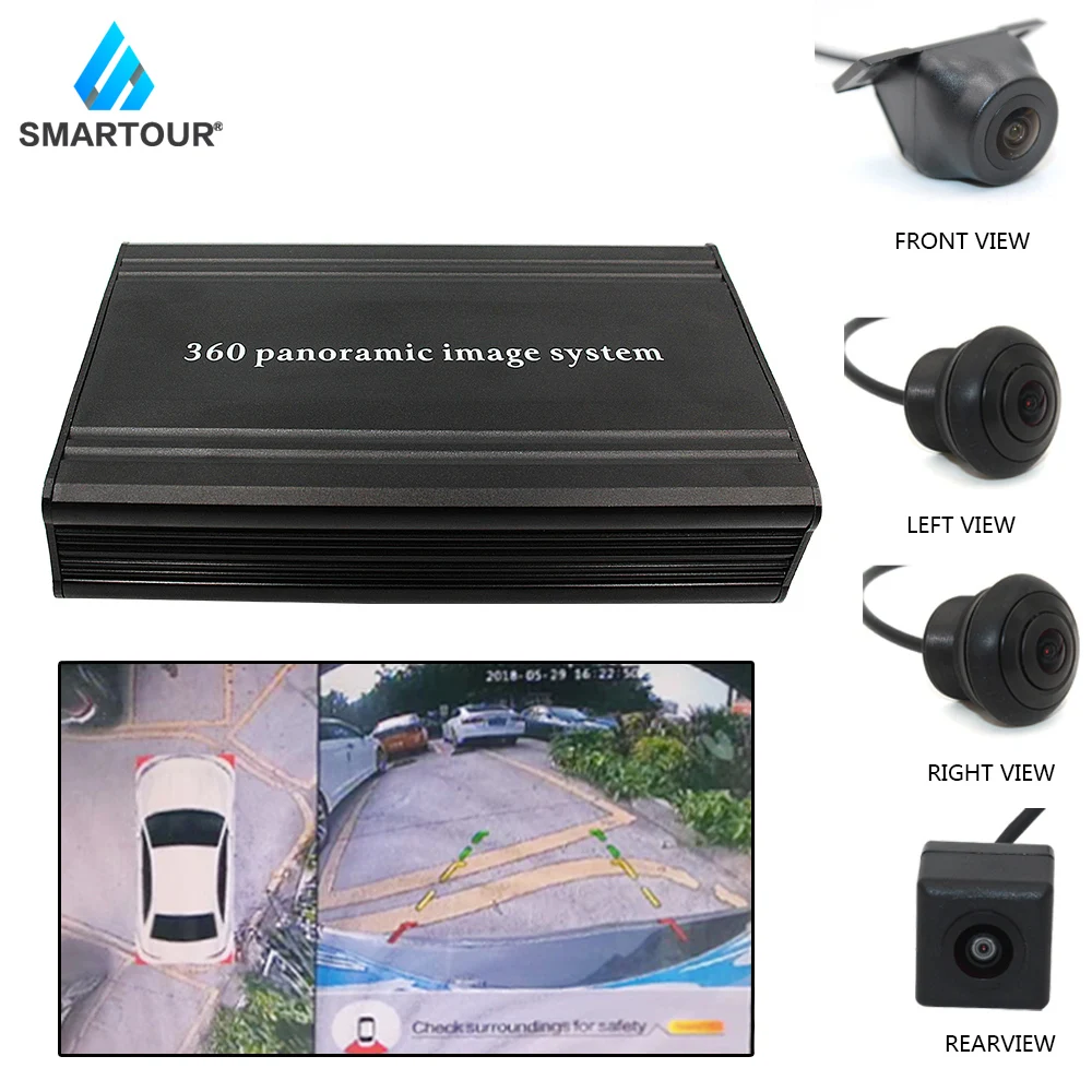 Smartour Auto Drošības Ierakstu 2D Apskatīt 360 Grādu Putnu Skatu Panorāmas Sistēma ar 2D Skats Surround View Sistēmu, Ap Autostāvvieta