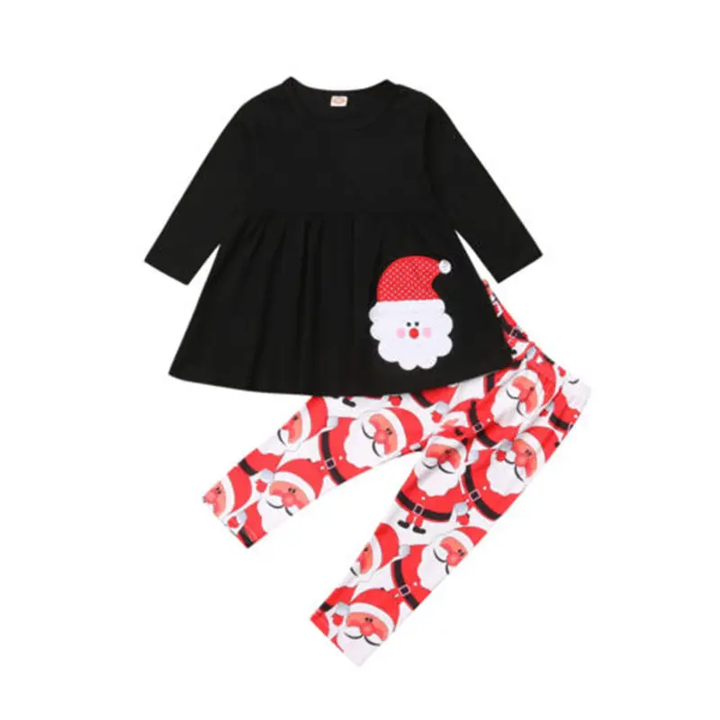 Emmababy Augstas Kvalitātes Zīdainis, Mazulis Baby Girl Apģērbu Komplekts Modes Komfortu Santa Top Bikses Atpūtas Ziemassvētku Apģērbs Dāvanu Piliens Kuģis