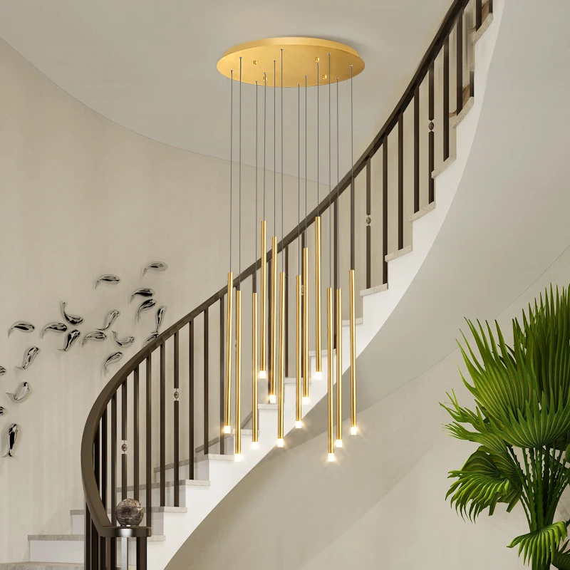 LED Filiāle Lustra vienkārši mūsdienu duplex rotējošo kāpnes, lustras zāle gaismas radošas personības viesistabā lustras