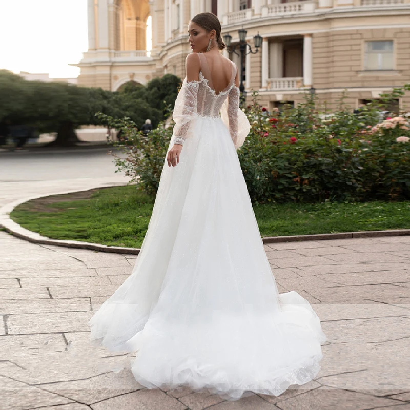 Boho kāzu Kleitas O-veida Kakla Vestido De Noiva Mežģīnes Appliques Tilla Pasūtījuma izgatavotu Kāzu Kleita Beach Līgavas Kleita ir 2021.