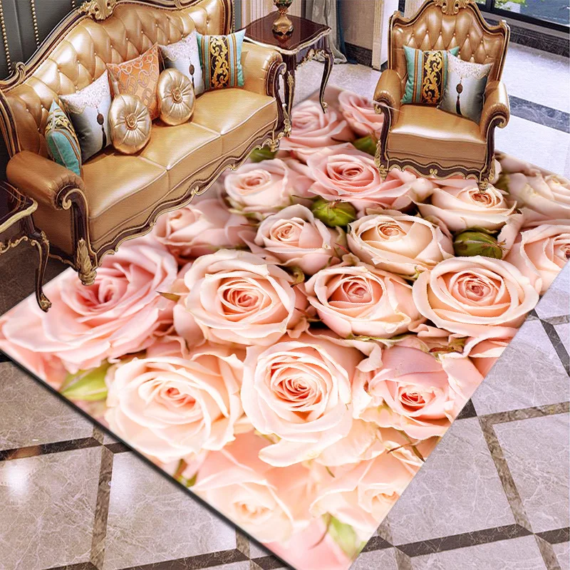 Valentīna Diena Sērijas Rožu 3D Drukāšanas Paklājus Dzīvojamā istaba Guļamistaba paklājos Gaitenis Doormat Vannas istaba Virtuves Anti-Slip Paklājiņš