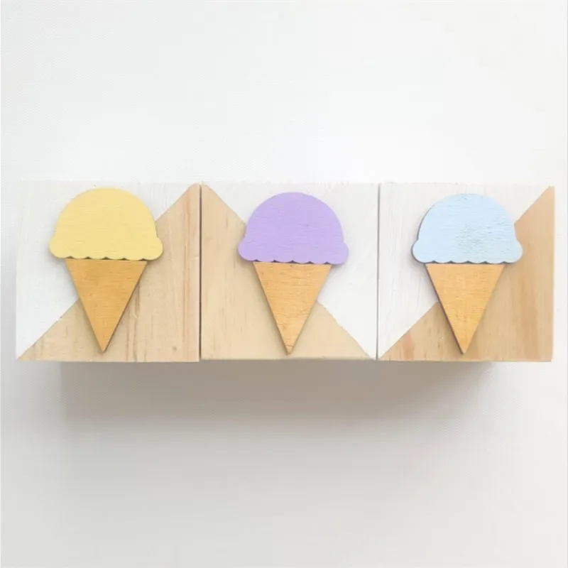 INS Ziemeļvalstu Popsicle saldējums Loku Koka Celtniecības Bloki Rotājumus Bērniem, Telpu Dekorēšana Koka Kubs Bērnu Rotaļlietu Rokdarbu Dāvanas