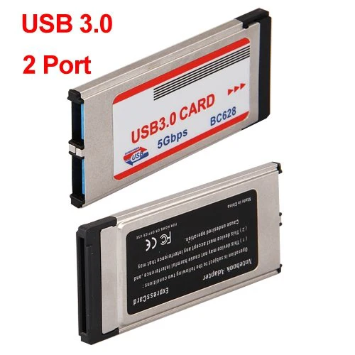 AKCIJĀ! 2 Port USB 3.0 Express Card Adapteri Hub Cardbus Klēpjdatoru