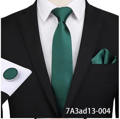Jauno modes vienkrāsainu zīda kaklasaiti vīriešu kāzu oficiālu darbu, kaklasaiti, lakatiņu aproču pogas 3 gabals komplekts