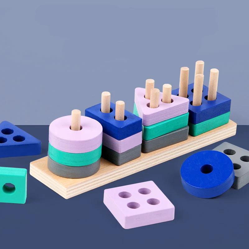 DIY Mini Koka Puzzle Rotaļlietas Ģeometriskas Formas Matching Pārī Valdes Montessori Mācību Izglītojošas Rotaļlietas Bērniem Bērniem
