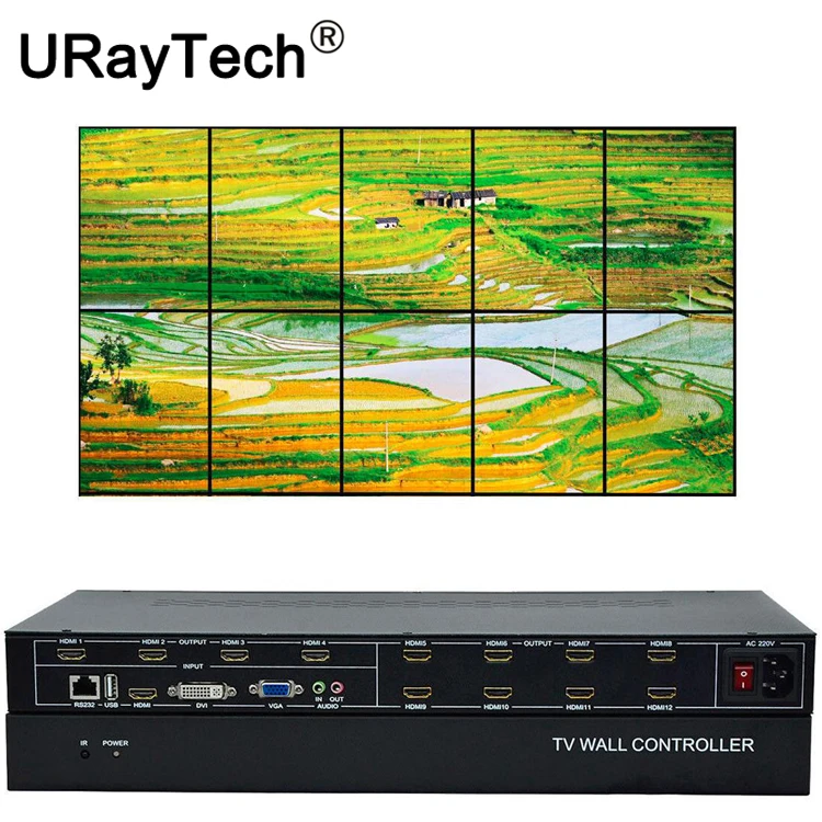 12 Kanāli TV Video Sienas Kontrolieris 3x 4 2x6 2x5 HDMI, DVI, VGA, USB Video Procesors Sadalītāja TV Līmēšana Kaste Ar RS232 Vadības