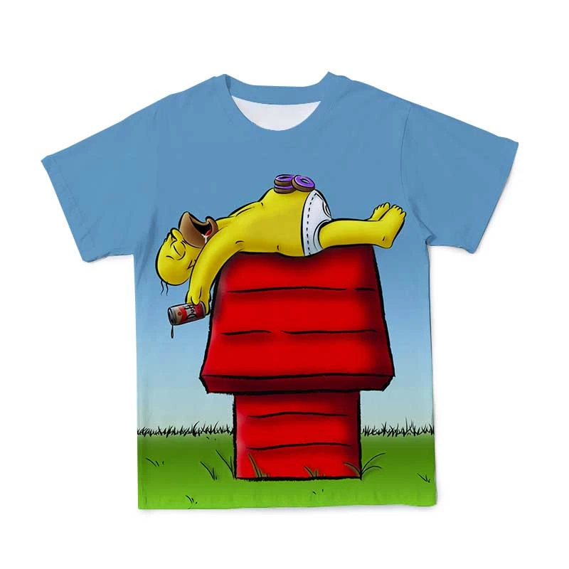 Ir 2021. Vasaras 3D Jaunu Vīriešu Simpson Ģimene T-krekls Vecāku un Bērnu Apģērbs Gadījuma O-veida kakla T-krekls, Liela Izmēra 110-6 XL ( Pielāgojams )