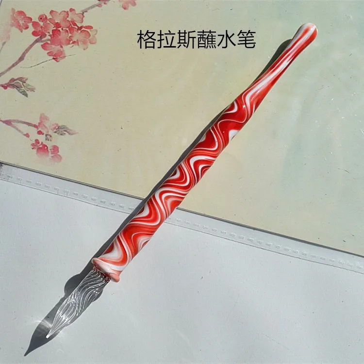 Elektriskās gaismas kopumu, kristāla, stikla pildspalvu tintes pildspalvu mākslas krāsu tintes tests pildspalva caurspīdīgs dip ūdens pildspalvu