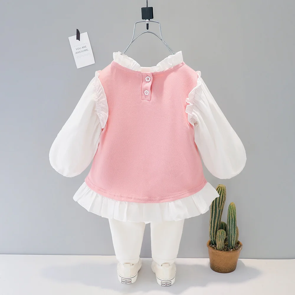 Pavasarī Baby Girl Apģērbu Komplekts Zīdaiņu Girls Karikatūra Trušu Džemperis+Stulpiņi Divas Gabals Jaundzimušo Bērnu Uzvalks Gudrs Toddler Bērniem Tērpiem