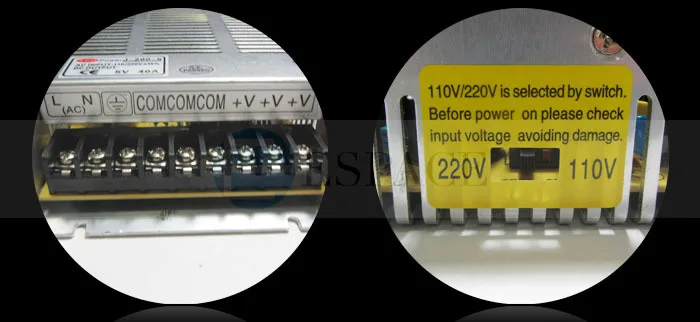 100piece/daudz jaunu 5V 40A 200W ir pārslēdzama Strāvas Padeve Vadītāja LED Strip AC 100-240V Ieejas, lai DC 5V bezmaksas Fedex