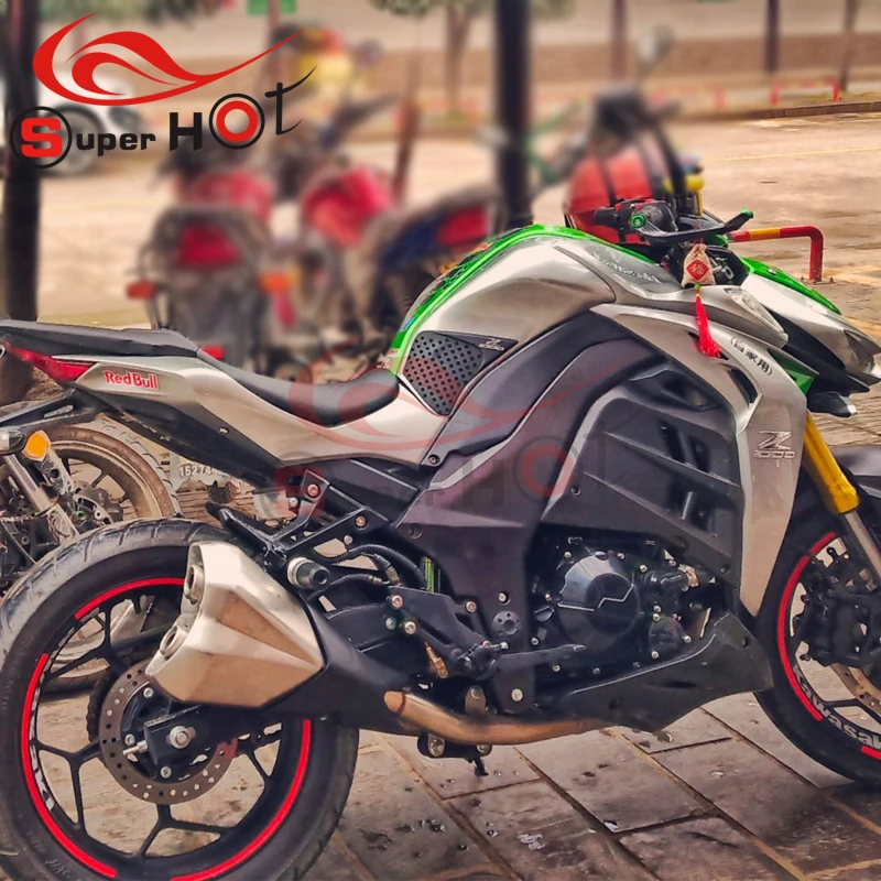 Motociklu Tvertne Pad Aizsargs Decal Uzlīmes Gāzes Ceļgalu Saķeri Tvertne Vilces Pad Pusē Kawasaki Z1000-2019