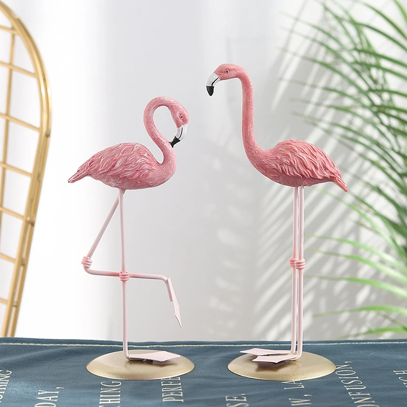 1pc Ziemeļvalstu Ins Rozā Flamingo Rotājumi, Mājas Aksesuāri, Dzīvojamās Istabas Rakstāmgalda Stacijas Sveķu Flamingo Dekoratīvās Statuja