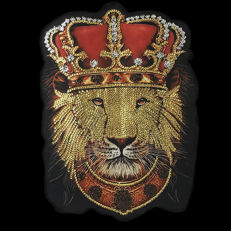 1GB Modes valdonīgs vizuļi big lion dzīvnieku aplikācijas drēbes plāksteris DIY apģērbu apdare, šūšanas piederumi