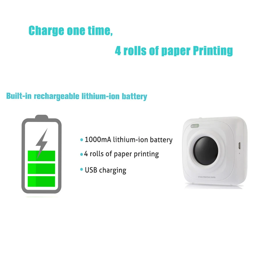 Paperang P1 Portatīvie mini foto termoprinteri rokas kabatā mazi Attēli, bluetooth, USB, printeru Android, iOS Tālrunis PC
