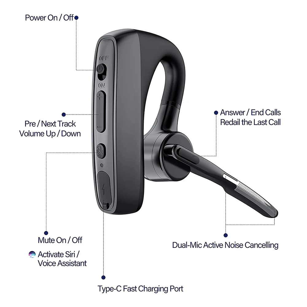 Jaunākās K18 Bluetooth Austiņas V5.0 Austiņu, Brīvroku Bezvadu Austiņas Ar CVC8 Dual Mic Trokšņa Slāpēšanas Visiem Smart Phones