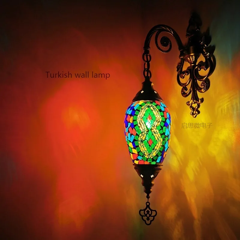Jaunākās E14 Vidusjūras stilā Art Deco turku Mozaīkas Sienas Lampas Handcrafted mozaīkas Stikla romantisks sienas gaismas