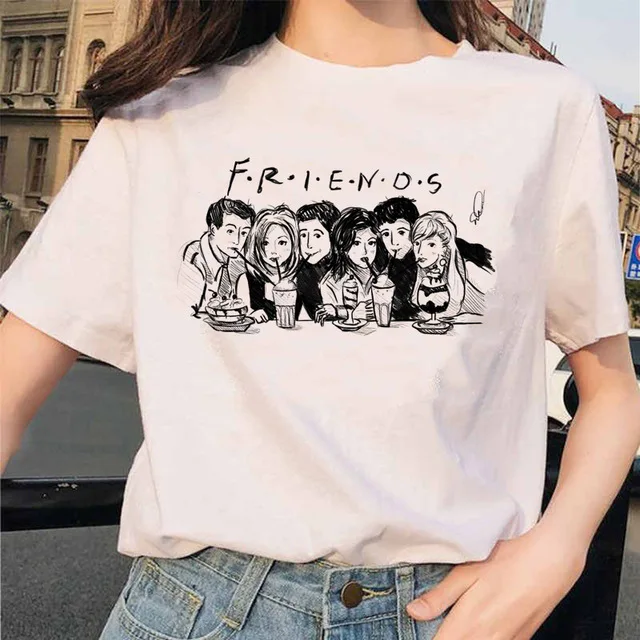 Lielgabarīta Vīriešu T Krekls Vasaras Sieviešu T-krekls Draugiem Harajuku Moderns Apģērbs Sievietēm ar Īsām Piedurknēm Tee Kreklu Femme