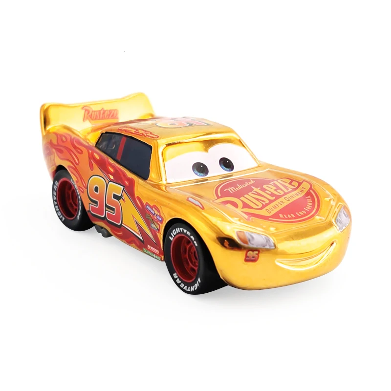 Disney Pixar Auto 2 3 Electroplated Zelta Zibens McQueen Ramirez 1:55 Lējumiem Auto Metālu Sakausējumu Zēns, Bērnu Rotaļu Dāvanu