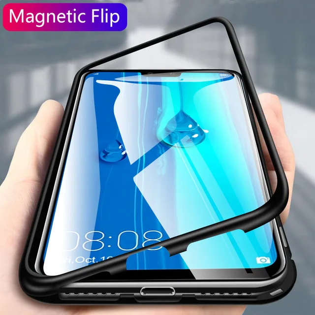 Magnētiskā Rūdīta Stikla, Gadījumā, Huawei Y9 Ministru 2019 Godu 8X 9X Max 20 Mate 30 X 5G 10 Lite P Smart Z P10 P20 P30 Pro Gadījumos